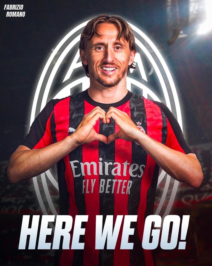 我们去!罗曼诺:39岁的莫德里克(Modric)自由加入AC米兰(AC Milan)